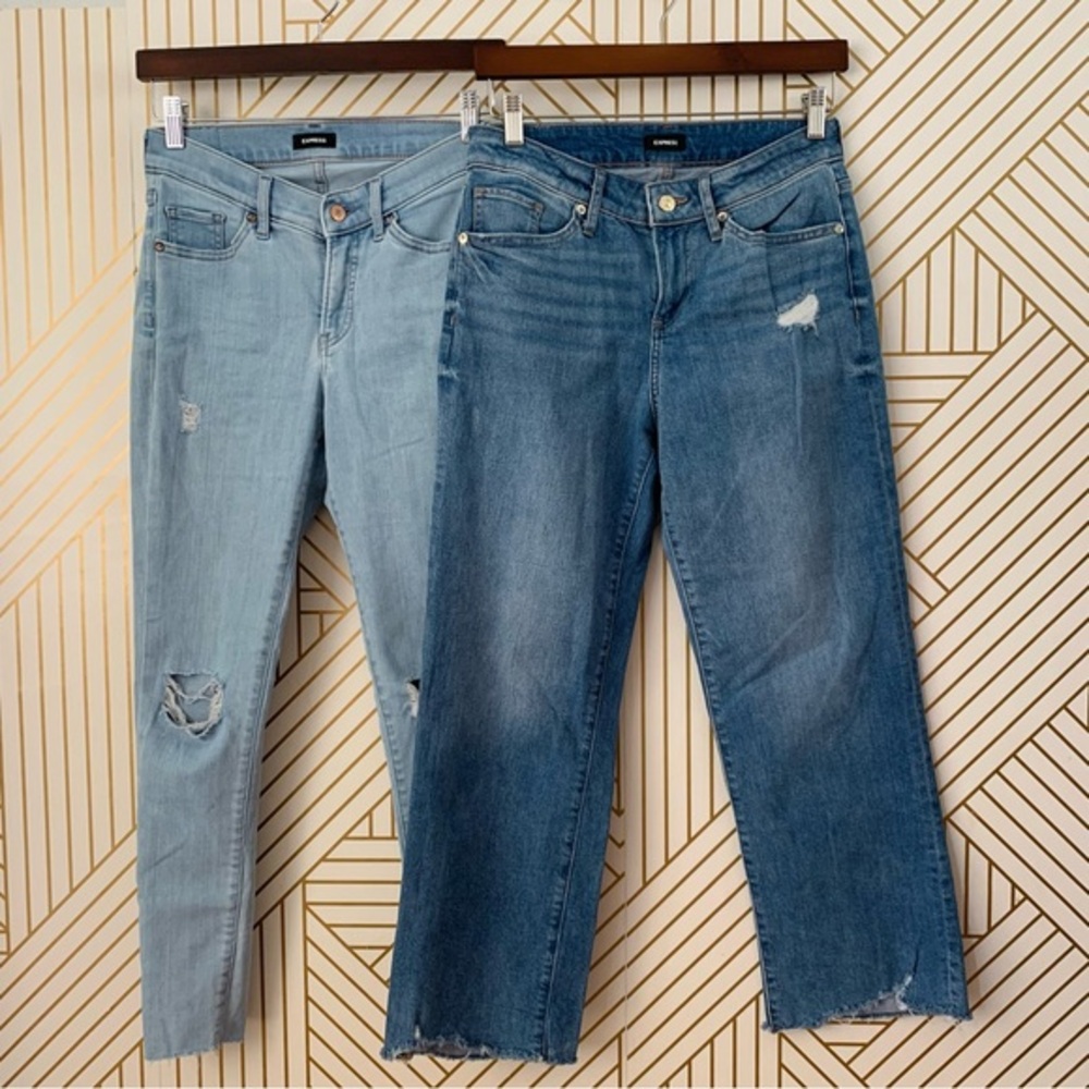 Express‎ Jean lot Modern Skinny Low rise 90s ankle boot Mid rise raw hem 2 2R